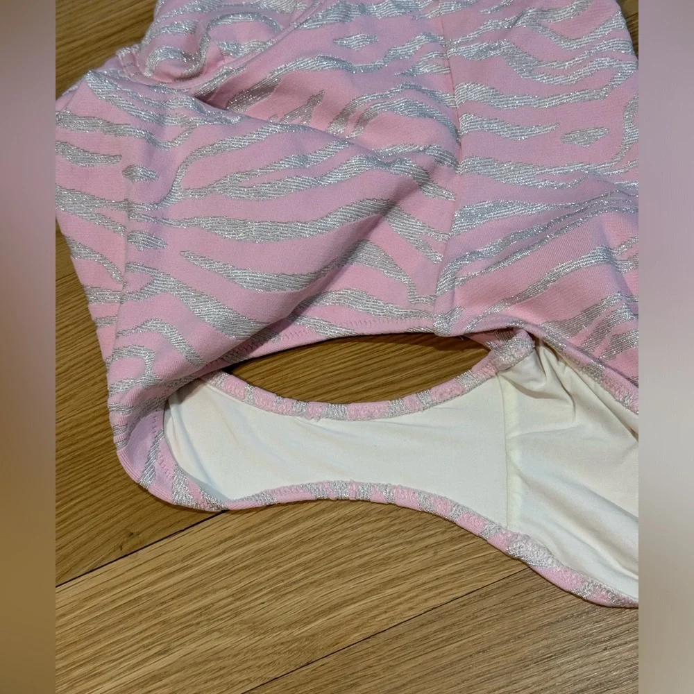 Solid & Striped Women's Pink Silver 'the Taylor' One-piece Swimsuit Sz Large
